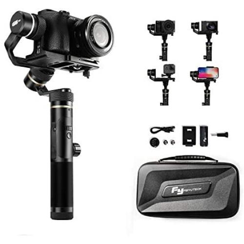 FeiyuTech G6 Plus 3-Axis Handheld Stabilizer Gimbal for Gopro 8 7 6 5 Sony RX0 DJI Osmo Action Camera, Mirrorless Camera,Pocket Camera,Smartphone iPhone X Xs XR 8 7 Xiao MI Samsung S9 800g Payload
