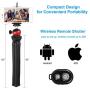 Phone Tripod, Flexible Cell Phone Camera Tripod Adjustable Tripod Stand Holder with Wireless Remote 360° Rotating Flexible Tripod Compatible for iPhone Samsung Android Phones Gopro Sports Camera DSLR