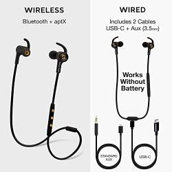 Back Bay 3-in-1 Wireless & Wired USB-C Headphones [Bluetooth, USB Type C, Aux 3.5mm Cables] Sweatproof Earbuds Bass Earphones. Pixel, Note, Galaxy