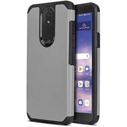 CasemartUSA Phone Case for [LG Journey LTE (L322DL)], [DuoTEK Series][Gray] Shockproof Defender Impact Resistant Cover for LG Journey LTE (Tracfone, Simple Mobile, Straight Talk, Total Wireless)