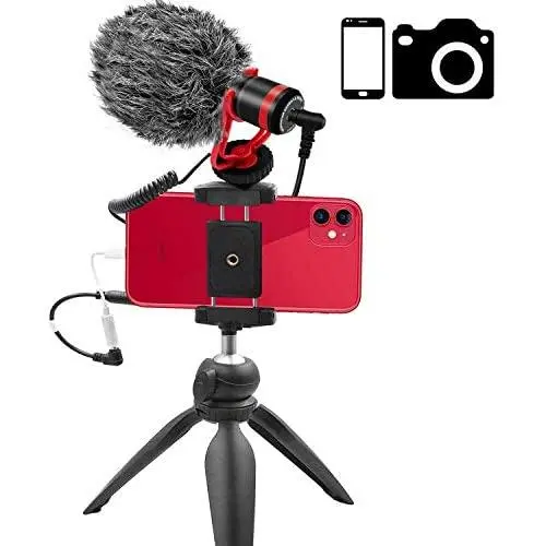 Smartphone Camera Video Microphone Kit,Tikysky ASMR Microphone for YouTube Windscreen 3.5mm Jack External Mic for Phone iPhone Samsung DSLR Canon Nikon with Mini Tripod Smartphone Camera Video Microphone Kit,Tikysky ASMR Microphone for YouTube Windscreen 3.5mm Jack External Mic for Phone iPhone Samsung DSLR Canon Nikon with Mini Tripod