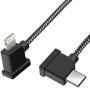 Hanatora 6.3 Inch USB C to iOS Remote Controller Cable Compatible with DJI Mavic Air 2 Drone,Cell Phone Nylon Braided RC Data Cord(iOS Connector)
