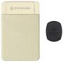 Sinjimoru Removable Cell Phone Wallet with Flap, Wireless Charging Compatible Phone Card Holder Wallet and iPhone Mount, Sinji Mount Flap Beige