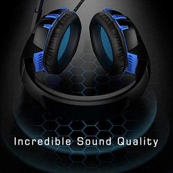 RUNMUS Gaming Headset Xbox One Headset PS4 Headset with Crystal Clear Mic & LED Light, Compatible with PC, PS4, Xbox One Controller(Adapter Not Included)