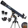 Celestron - AstroMaster 90EQ Refractor Telescope - Refractor Telescope for Beginners - Fully-Coated Glass Optics - Adjustable-Height Tripod - BONUS Astronomy Software Package