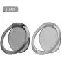 Phone Ring Holder for Cell Phone, Finger Kickstand Phone Ring Stand Grip for Phone Case Compatible with All Smartphone Black and Gray