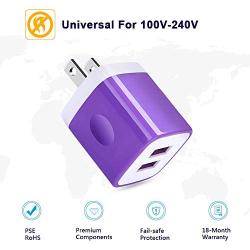 USB Charger Plug, Wall Charger, Charging Block, 5-Pack 2.1A/5V Portable Power Cube Charger Adapter Compatible with iPhone 11/11 Pro Max/Xs Max/Xs/XR/X/8/7/6S/6 Plus, Samsung, LG, Moto, Android Phone