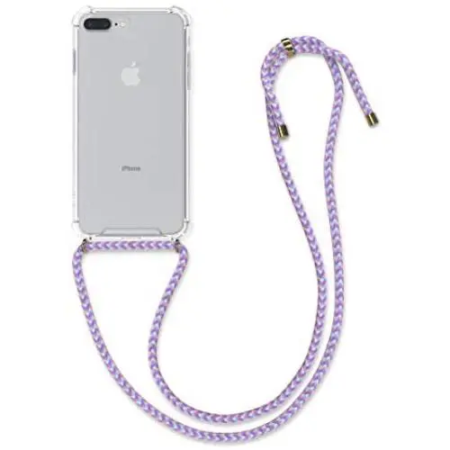 kwmobile Crossbody Case Compatible with Apple iPhone 7 Plus / 8 Plus - Clear Transparent TPU Cell Phone Cover with Neck Cord Lanyard Strap - Transparent/Light Blue kwmobile Crossbody Case Compatible with Apple iPhone 7 Plus / 8 Plus - Clear Transparent TPU Cell Phone Cover with Neck Cord Lanyard Strap - Transparent/Light Blue