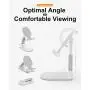 Cell Phone Stand, UXD Adjustable Phone Stand for Desk, Foldable Tablet Stand Holder Compatible with iPhone 11 Pro Max X XR XS SE Samsung Galaxy S20+ S20 S10+ S10 iPad Pro/Air/Mini (White)