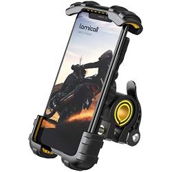 Phone Holder Mount for Bike Handlebar - Lamicall Motocycle Cell Phone Clamp, Scooter Phone Mount for iPhone 11/ iPhone 11 Pro/iPhone 11 Pro Max, Samsung S10 and More 4.7“ - 6.8" Smartphones - Yellow