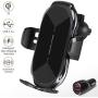 Wireless Charger Car Touch Sensing Automatic Retractable Clip Fast Charging Compatible for iPhone Xs Max/XR/X/8/8Plus Samsung S9/S8/Note 8