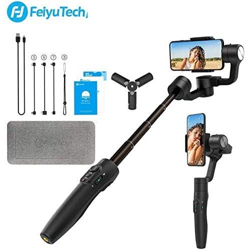 Feiyutech Vimble 2S 3-Axis Handheld Smartphone Gimbal Stabilizer for iPhone 11 Xs Max Xs XR X 8 Plus 8 7 Plus 7 Samsung Galaxy Note10 S10 S9,18cm Extention Rod