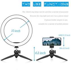 10" Selfie Ring Light with Tripod Stand, Emart Makeup LED Ringlight with Phone Holder and Remote Control for Photography, YouTube Video, Live Stream (3 Light Modes and 10 Brightness Levels)