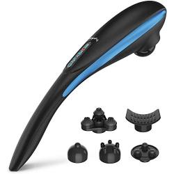 VeagleFly Cordless Handheld Massager, Electric Deep Tissue Percussion Back Massager with 6 Interchangable Nodes and Variable Intensity for Body Relief with Portable Design