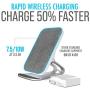 RAIGEN Wireless Charging Stand + Fast Charge AC Adapter Modern Fabric Canvas Design 7.5W for iPhone Xs MAX XR X 8 Plus, 10W for Samsung Galaxy S10 S9 S8 S7 Note 9/8 (Charcoal)