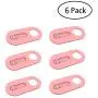 Webcam Cover Slide, 0.027 Inch Ultra Thin Camera Cover Slide for Laptop, Computer, Dell HP Lenovo Laptop, iMac, MacBook Pro, Smartphone, Pink Webcam Privacy Cover Protect Privacy(6 Pack)