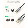 UGREEN Headphone Splitter for Computer 3.5mm Female to 2 Dual 3.5mm Male Headphone Mic Audio Y Splitter Cable Smartphone Headset to PC Adapter (Black)