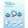 iClever Kids Headphones - Wired Headphones Kids, Adjustable Headband, Stereo Sound, Foldable, Untangled Wires, 3.5mm Aux Jack, 94dB Volume Limited - Childrens Headphones on Ear, Blue (Blue,Pink)