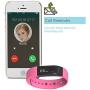 CEStore Ultra Light Wireless Bluetooth 4.0 IP67 Wristband Smart Watch w/ Health Sport Monitoring/ Pedometer/ Sleep monitoring/ Sedentary Reminder/ Call Reminder for Android IOS Smartphone-Pink