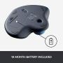 Logitech M570 Wireless Trackball Mouse – Ergonomic Design with Sculpted Right-Hand Shape, Compatible with Apple Mac and Microsoft Windows Computers, USB Unifying Receiver, Dark Gray