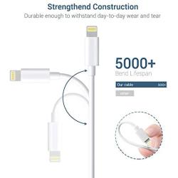 Marchpower Lightning Cable MFi Certified iPhone Cable 3Pack 6ft Lightning to USB Cable for iPhone 11 Pro Max Xs Max X 8Plus 7Plus 6S iPad iPod White