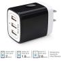 Wall Charger Plug, Ailkin USB Plug Wall, 3MultiPort Home Charger Station Cube Box Charger Outlet Base Brick Block Replacement for iPhone, iPad, and iWatch Charger Plug (Black)