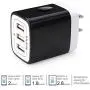 Wall Charger Plug, Ailkin USB Plug Wall, 3MultiPort Home Charger Station Cube Box Charger Outlet Base Brick Block Replacement for iPhone, iPad, and iWatch Charger Plug (Black)
