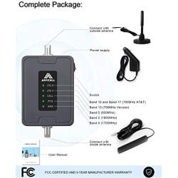 Cell Phone Signal Booster for Car, Truck, RV, SUV Vehicle- Full Band Repeater Kit for All U.S. Carriers and Networks - Verizon, AT&T, T-Mobile 2G 3G 4G LTE Voice and Data, Supports Multi Devices