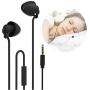NUBWO Sleep Earplugs,Noise Isolating Sleep Earbuds,Sleeping Headphone with Microphone & Unique Total Soft Silicone for Insomnia, Meditation, Side Sleeper, Snoring, Air Travel, ASMR,Relax (Black)