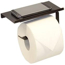 Neater Nest Reversible Toilet Paper Holder with Phone Shelf, Modern Style (Oil Rubbed Bronze, Single)