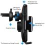 Wireless Car Charger, Anstop 2-in-1 Cup Holder Phone Mount Air Vent Holder Auto Clamping Qi Fast Charging Cell Phone Holder Compatible iPhone 11/Xs Max/XS/XR/X/8/8+ (Black Wireless)