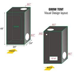 TopoLite 24&quotx24&quotx48" 32&quotx32&quotx63" 36&quotx36&quotx72" 48&quotx24&quotx72" 48&quotx48&quotx80" 96&quotx48&quotx80" 96&quotx96&quotx80" 120&quotx120&quotx80" Indoor Grow Tent Hydroponic Growing Dark Room w/Plas