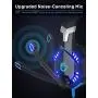 VersionTECH. G2000 [Updated] Stereo Gaming Headset for Xbox One PS4 PC,Surround Sound Over-Ear Headphones with 50mm Drive Unit,Noise Cancelling Mic, LED Lights for Laptop, Mac,Nintendo Switch Game
