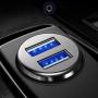 USB Car Charger,Bralon 2-Pack Mini 24W 4.8A Metal 2 USB Fast Car Charger with Blue LED Flush Fit Compatible with iPhone 11/11 Pro(Max)/Xs(Max)/X/XR/8/7/Plus,iPad Pro/Air 2/Mini,Galaxy,LG and More