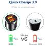 Car Charger, JSAUX Quick Charge 3.0 3A Dual USB Ports 36W Fast Car Adapter Metal Compatible with Samsung Galaxy S10 S9 S8 S20 Plus Note 10 9 8 S7, iPhone Xs Max XR X 8 7 6, iPad, LG G6 V20, Moto Black