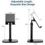 Cell Phone Stand, Moreslan Angle Height Adjustable Phone Stand Holder Tablet Stand for Desk, Compatible with iPhone Android Phones Tablet Kindle - Black