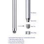 CCIVV Stylus Pens, 4 Pcs 5.6 Inches Mesh Tipped Stylus for Touch Screens, iPad, iPhone, Kindle Fire + 4 Extra Replaceable Hybrid Fiber Tips (White, Black, Silver, Blue)