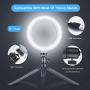 Ring Light,Selfie Led Ring Light with Flexible Tripod Stand & Cell Phone Holder with for Live Streaming & YouTube Video, Dimmable Desk Makeup Ring Light for Photography, 3 Light Modes & 10 Brightness