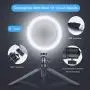 Ring Light,Selfie Led Ring Light with Flexible Tripod Stand & Cell Phone Holder with for Live Streaming & YouTube Video, Dimmable Desk Makeup Ring Light for Photography, 3 Light Modes & 10 Brightness