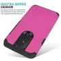 CasemartUSA Phone Case for [LG Journey LTE (L322DL)], [DuoTEK Series][Hot Pink] Shockproof Defender Impact Resistant Cover for LG Journey LTE (Tracfone, Simple Mobile, Straight Talk, Total Wireless)