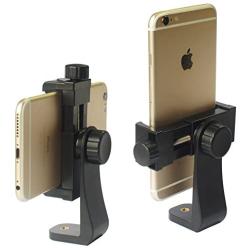 iPhone Tripod Mount Adapter Universal Cell Phone Tripod Mount, Vertical Horizontal Adjustable Clamp 2.3~4.0" Wide