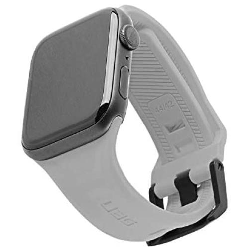 URBAN ARMOR GEAR UAG Compatible with Apple Watch 44mm 42mm Series 5/4/3/2/1 Silicone Band Scout [Silver] Slim Adjustable Waterproof Sporty Replacement Watch Strap