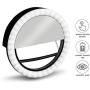 GLOUE Selfie Light Ring LED Round Clip self-Timer Fill Light with 36 LED Bubbles - 3 Levels of Brightness, Rechargeable and Portable, for iPhone/Android, Smartphone, Tablet, with Makeup Mirror