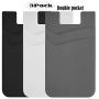 BIAJIYA Phone Card Holder Silicone Wallet Stick-on ID Credit Business Card Sleeve Pocket Compatible with All Smartphones(3PC)