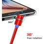 3 in 1 Magnetic Charging Cable, Compatible with Mirco USB, Type C Smartphone and iProduct Device (4Pack，1.6 ft /3.3 ft Black and 3.3 ft /6.6 ft Red)