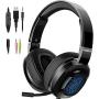 PANICKY Gaming Headset PS4, Xbox one Headset with mic, Headphone with LED Light/Noise Canceling Microphone/Soft Memory Earmuffs/Surround Sound. Compatible with PC, PS4, Xbox One, Nintendo Switch