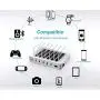 Hercules Tuff Charging Station for Multiple Devices - 6 Short Mixed Cables Included for Cell Phones, Smart Phones, Tablets, and Other Electronics - Multi Charger Organizer Docking Station