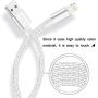 NICEFUSE for iPhone Charger Cable 4 Pack[3/6/6/10FT] Nylon Braided Cable Durable Data Cord Fast Charging & Syncing iPhone Charger Compatible with iPhone 7/7P/8/8P/X/Xs Max/XR/11/SE/iPad（Silver）