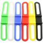 PSCCO 6PCS Multifunctional Bike Mount Tie Down Straps Bicycle Mobile Phone Fixed Mount Holder Accessories,Silicone Elastic Flashlight Torch Mount Fix Bind Tie Holder 6 Colors