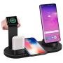 Charging Dock Stations | 4-In-1 Charger Stand Wireless Charging Station for Multiple Devices Multi-Device Charger for Apple Product iPhone Se 2020/11/11 /XS/8 Samsung Galaxy S20 AirPods iWatch (Black)